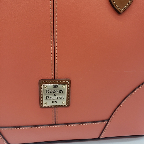 861- DOONEY & BOURKE LEATHER SATCHEL BAG CORAL COLOR NWT - Picture 10 of 11
